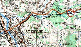Apogée Vapeur, carte arrivée de la ligne à Saint-Girons